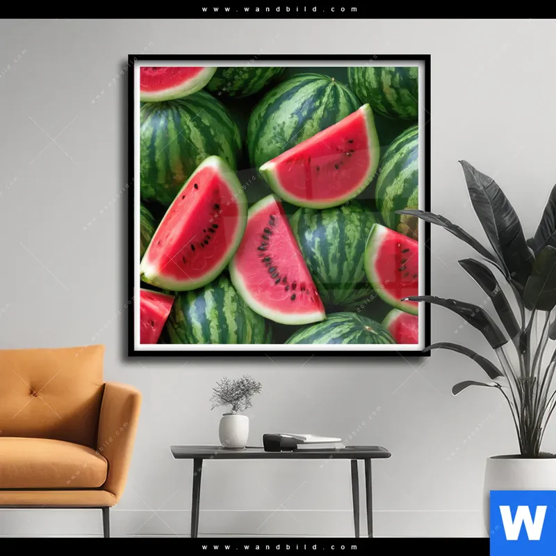 Poster | Wassermelonen - Rubinrote Verführung | Quadrat