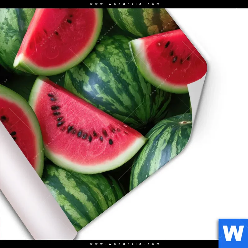 Poster | Wassermelonen - Rubinrote Verführung | Quadrat