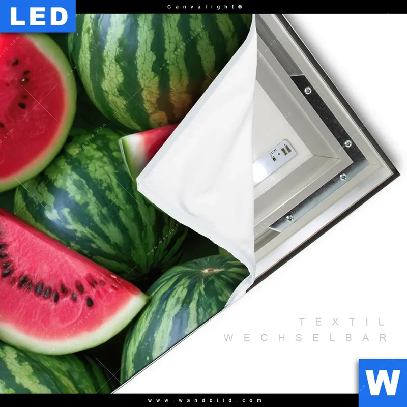 Canvalight® Leuchtbild | Wassermelonen - Rubinrote Verführung | Querformat
