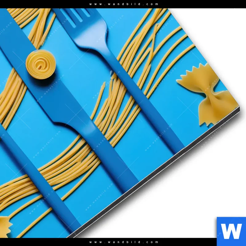 Alu-Dibond Bild | Pasta-Design - Moderne Küchenkunst | Rund