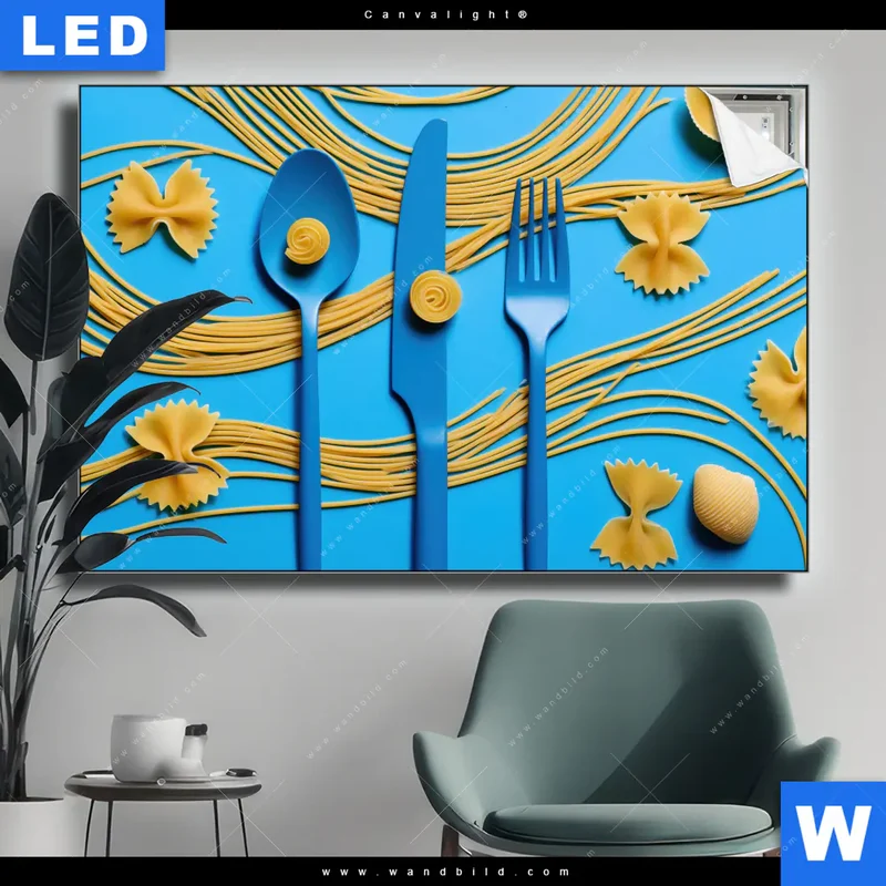 Canvalight® Leuchtbild | Pasta-Design - Moderne Küchenkunst | Querformat