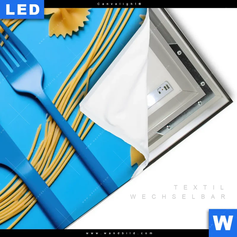 Canvalight® Leuchtbild | Pasta-Design - Moderne Küchenkunst | Querformat
