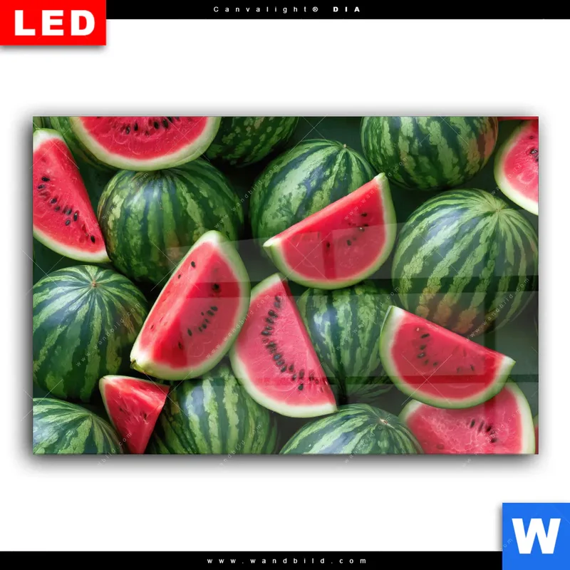 Wechselmotiv Acrylglas Canvalight® DIA | Wassermelonen - Rubinrote Verführung | Querformat