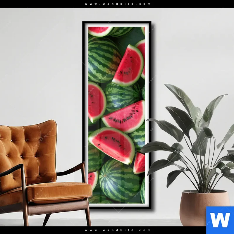Poster | Wassermelonen - Rubinrote Verführung | Schmal