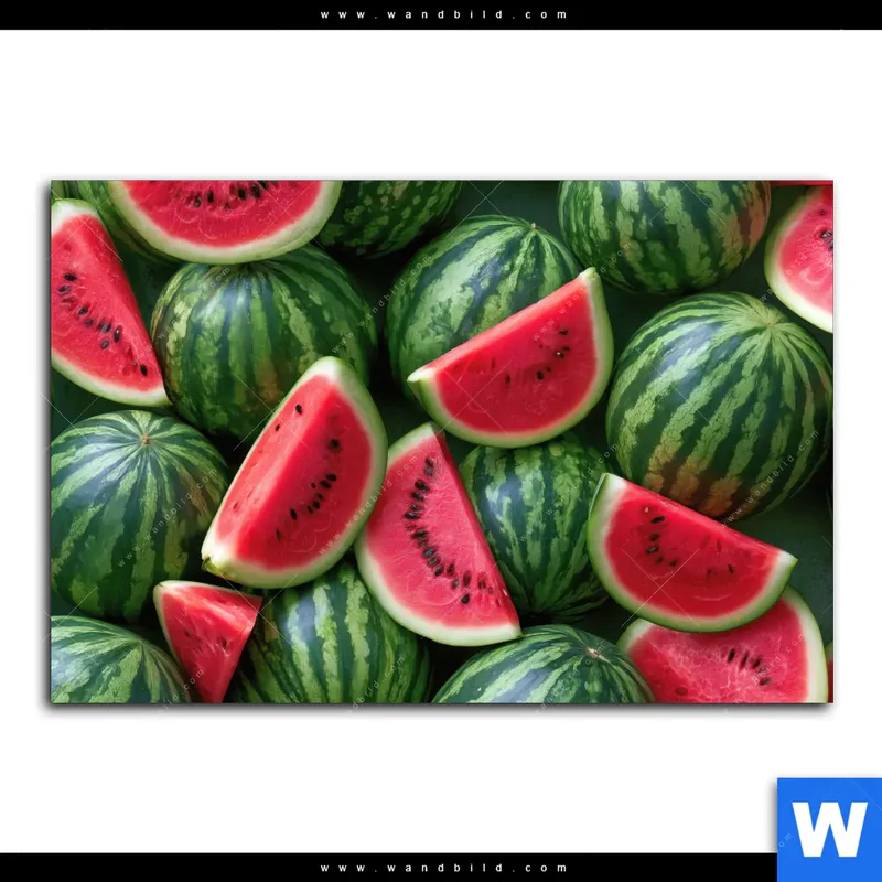 Leinwandbild | Wassermelonen - Rubinrote Verführung | Querformat