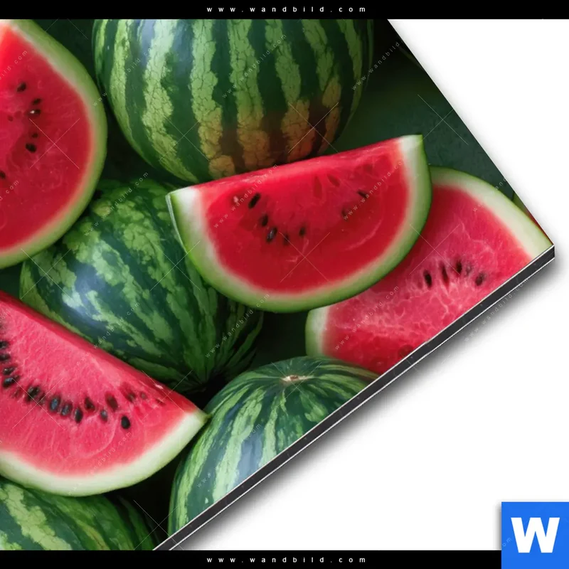 Alu-Dibond Bild | Wassermelonen - Rubinrote Verführung | Querformat