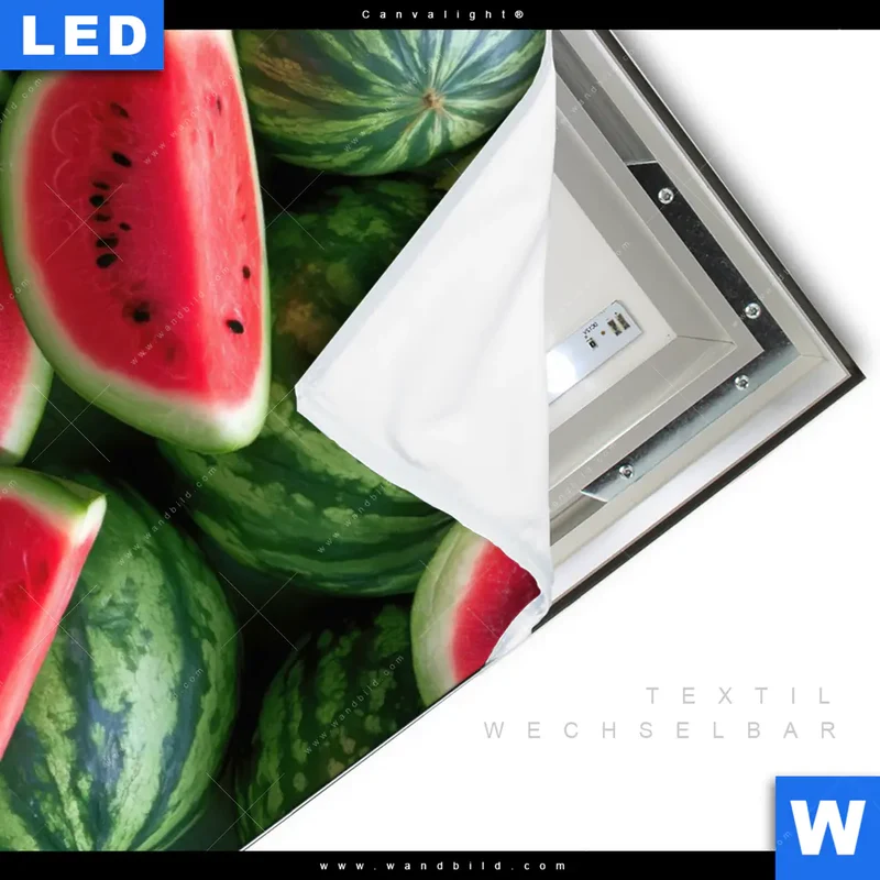 Canvalight® Leuchtbild | Wassermelonen - Rubinrote Verführung | Hochformat