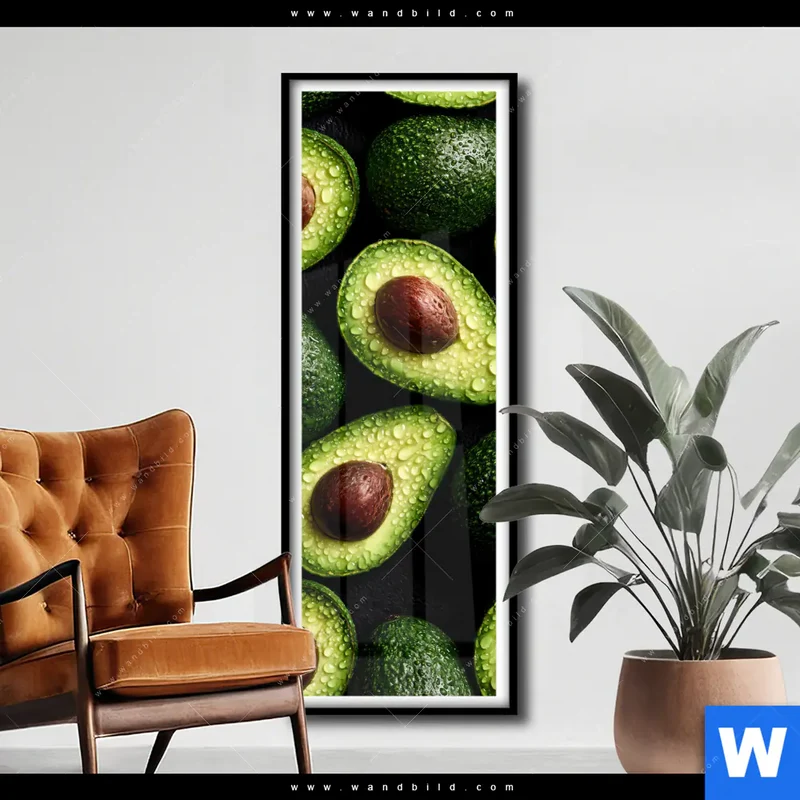 Poster | Avocados mit Wassertropfen | Schmal