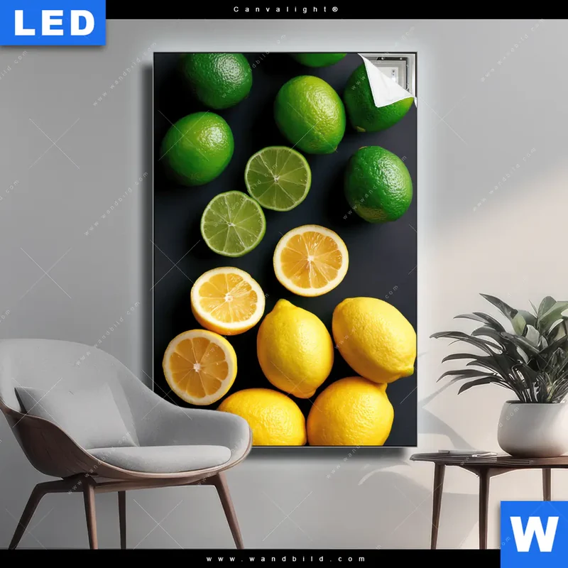 Canvalight® Leuchtbild | Zitronen und Limetten | Hochformat