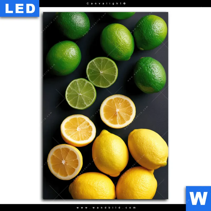 Canvalight® Leuchtbild | Zitronen und Limetten | Hochformat