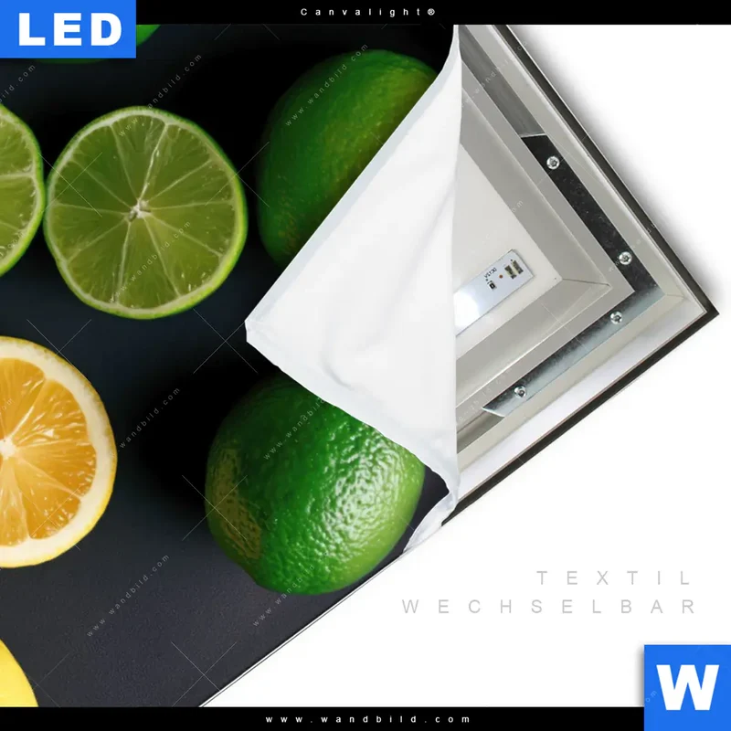 Canvalight® Leuchtbild | Zitronen und Limetten | Hochformat