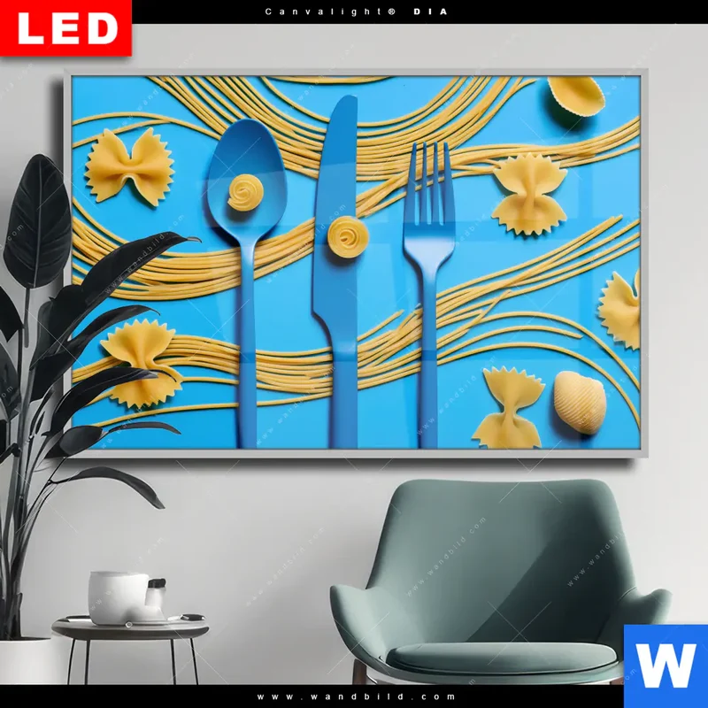 Wechselmotiv Acrylglas Canvalight® DIA | Pasta-Design - Moderne Küchenkunst | Querformat