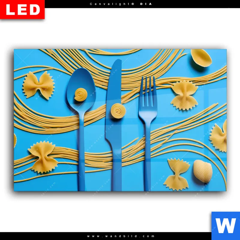 Wechselmotiv Acrylglas Canvalight® DIA | Pasta-Design - Moderne Küchenkunst | Querformat