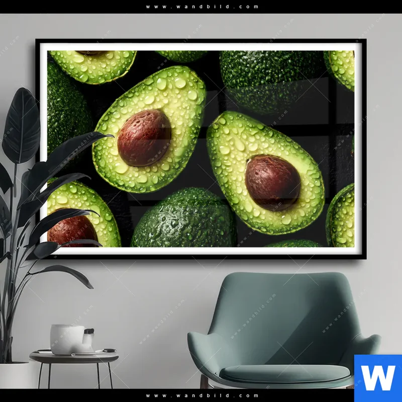 Poster | Avocados mit Wassertropfen | Querformat