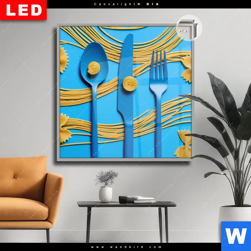 Leuchtbild Acrylglas Canvalight® DIA | Pasta-Design - Moderne Küchenkunst | Quadrat