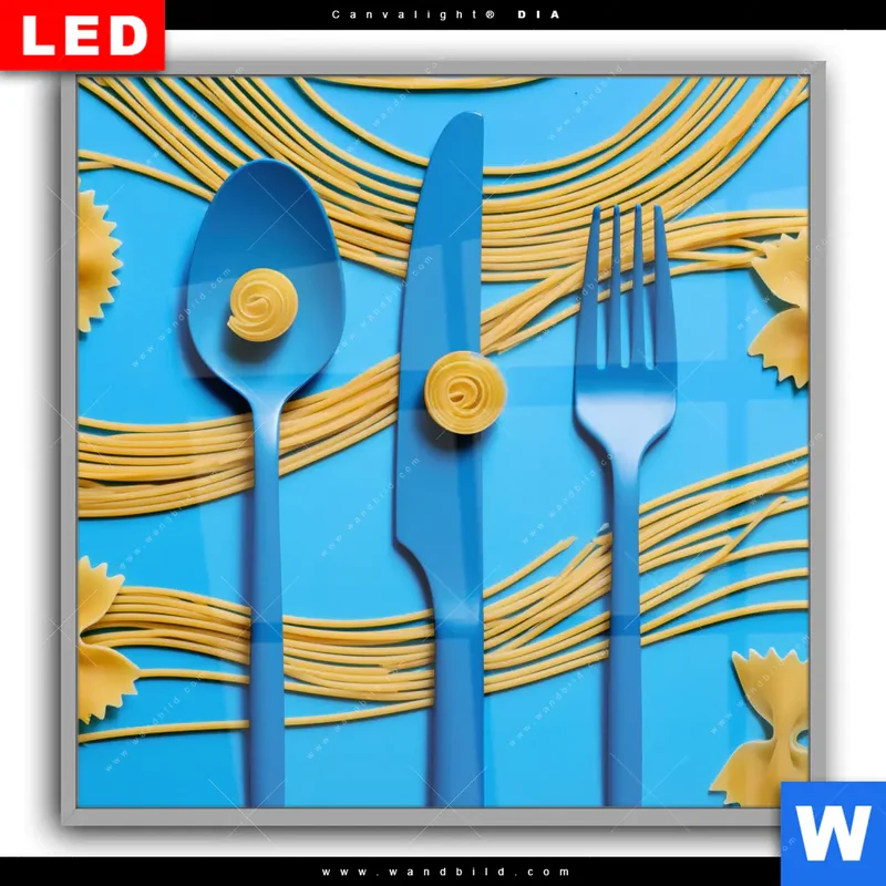 Leuchtbild Acrylglas Canvalight® DIA | Pasta-Design - Moderne Küchenkunst | Quadrat