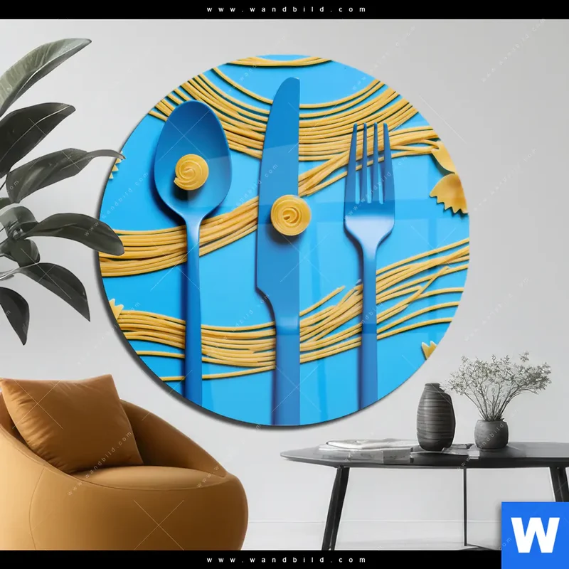 Acrylglasbild | Pasta-Design - Moderne Küchenkunst | Rund