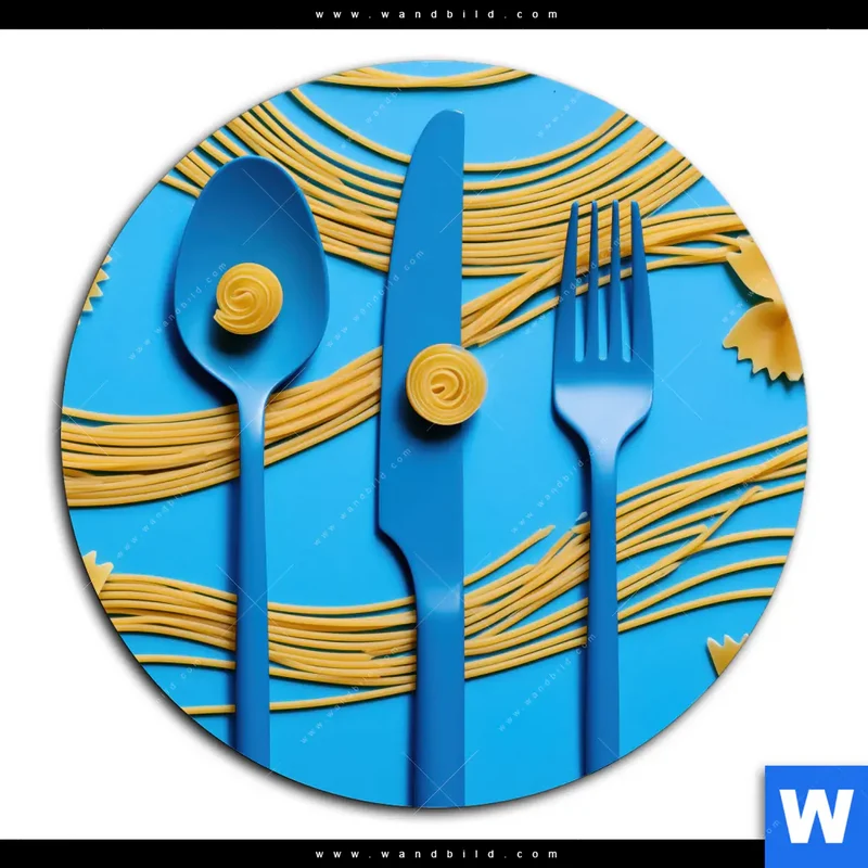 Acrylglasbild | Pasta-Design - Moderne Küchenkunst | Rund