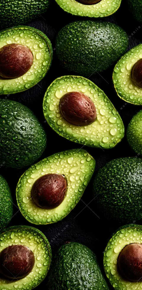 Spannbild | Avocados mit Wassertropfen | Hochformat