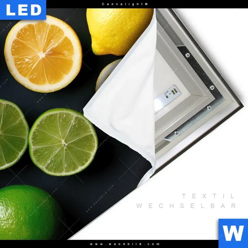 Canvalight® Leuchtbild | Zitronen und Limetten | Quadrat