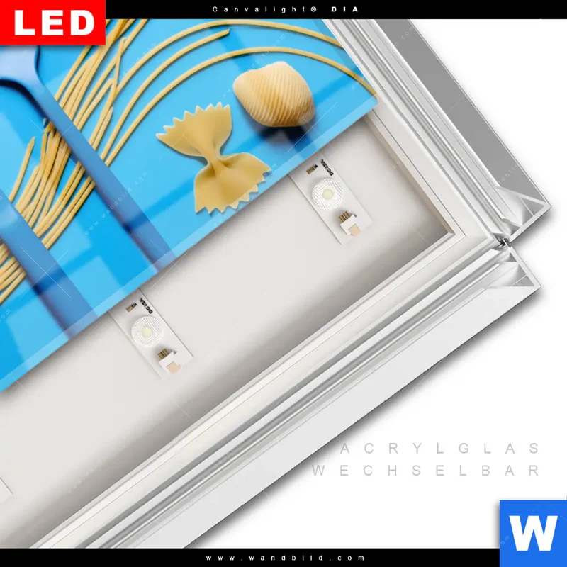 Leuchtbild Acrylglas Canvalight® DIA | Pasta-Design - Moderne Küchenkunst | Hochformat
