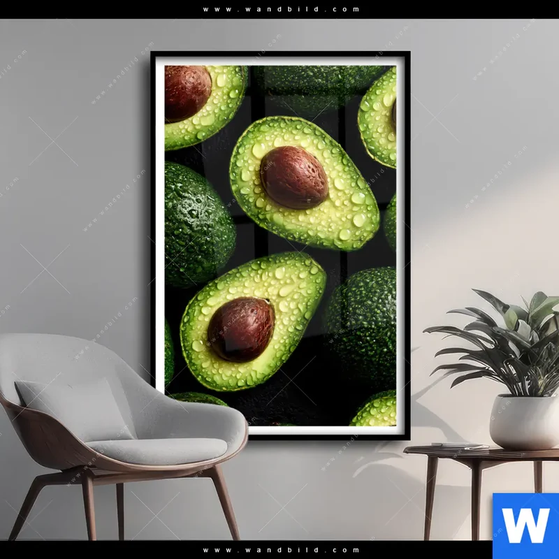 Poster | Avocados mit Wassertropfen | Hochformat