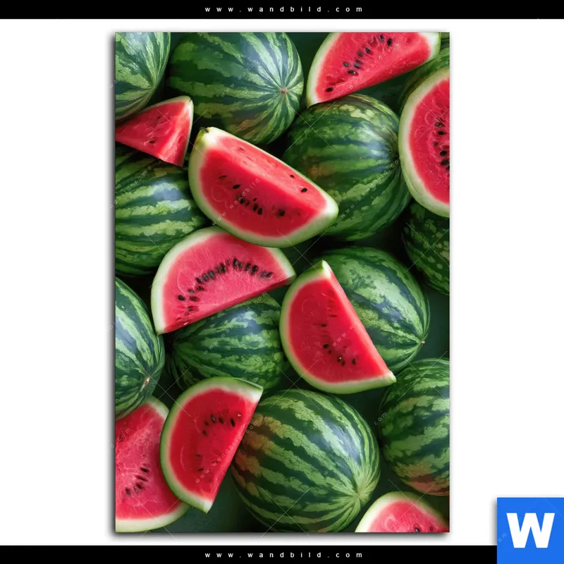 Alu-Dibond Bild | Wassermelonen - Rubinrote Verführung | Hochformat
