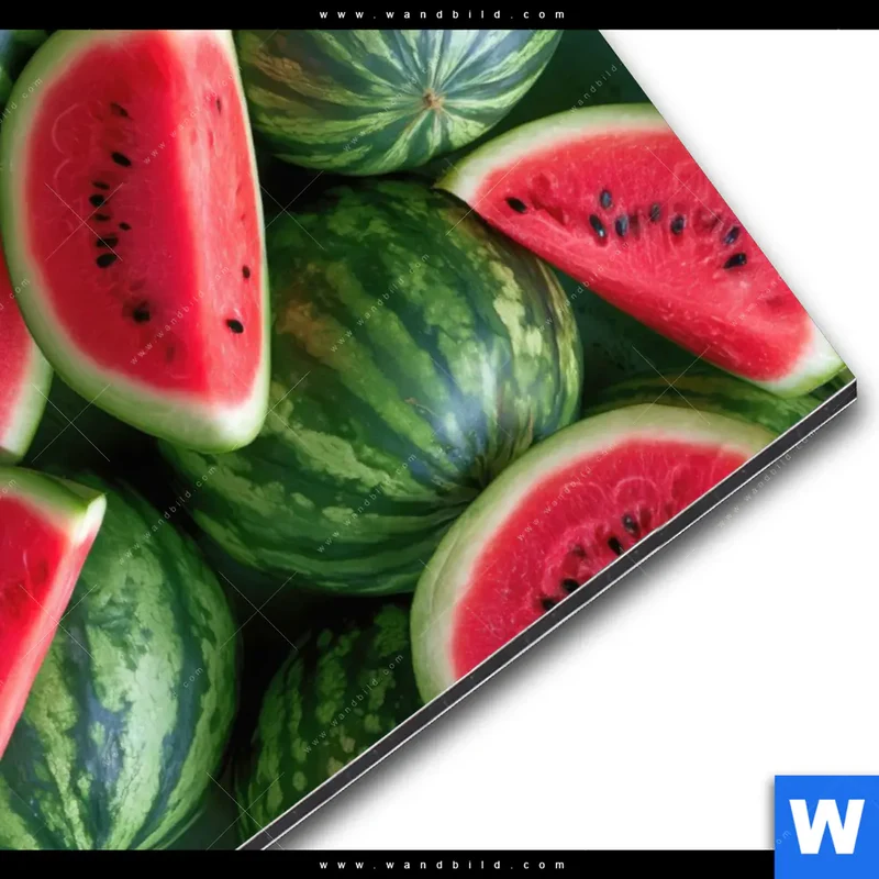 Alu-Dibond Bild | Wassermelonen - Rubinrote Verführung | Hochformat