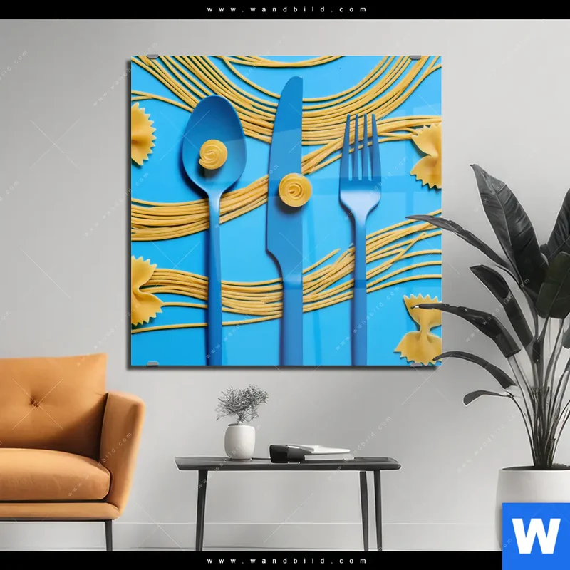 Acrylglasbild | Pasta-Design - Moderne Küchenkunst | Quadrat