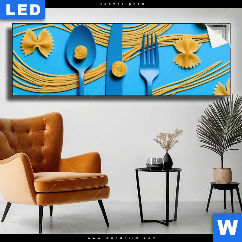 Canvalight® Leuchtbild | Pasta-Design - Moderne Küchenkunst | Panorama