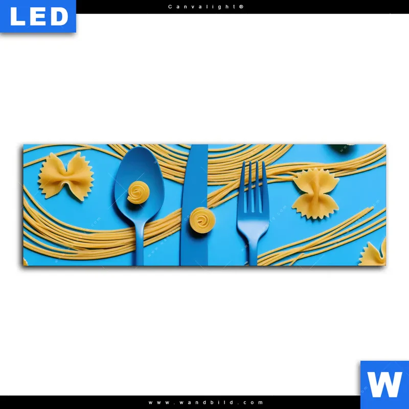 Canvalight® Leuchtbild | Pasta-Design - Moderne Küchenkunst | Panorama