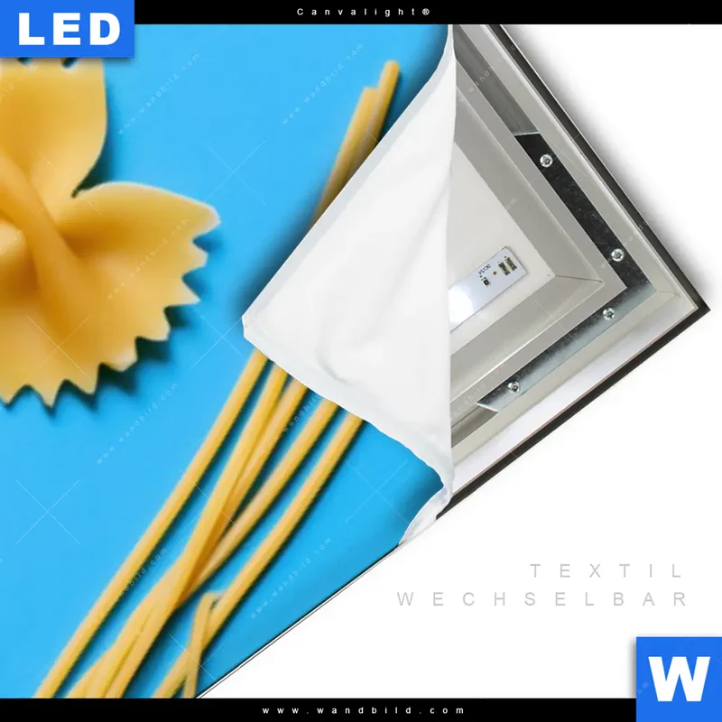 Canvalight® Leuchtbild | Pasta-Design - Moderne Küchenkunst | Panorama