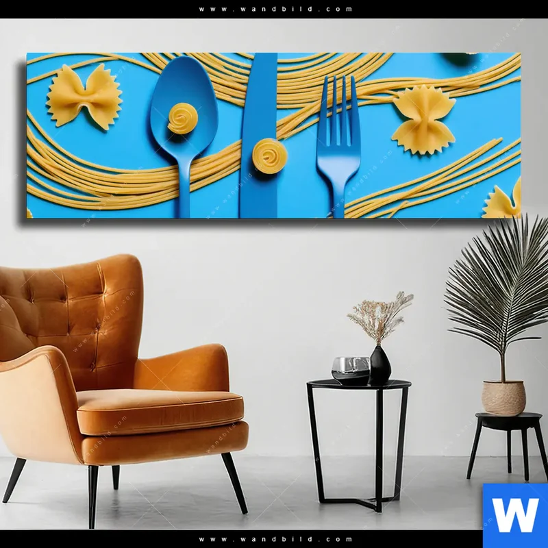 Leinwandbild | Pasta-Design - Moderne Küchenkunst | Panorama