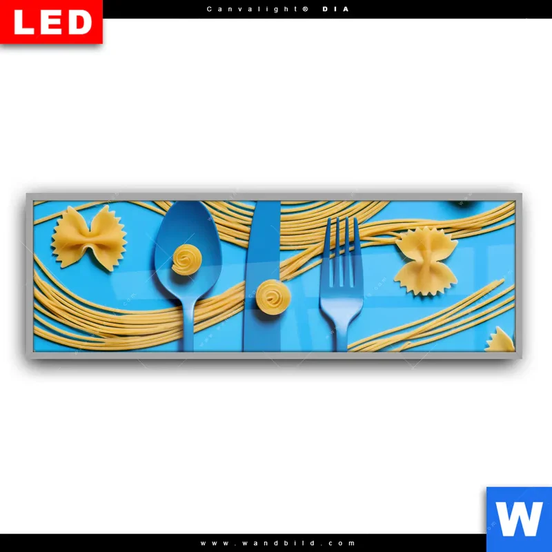 Leuchtbild Acrylglas Canvalight® DIA | Pasta-Design - Moderne Küchenkunst | Panorama