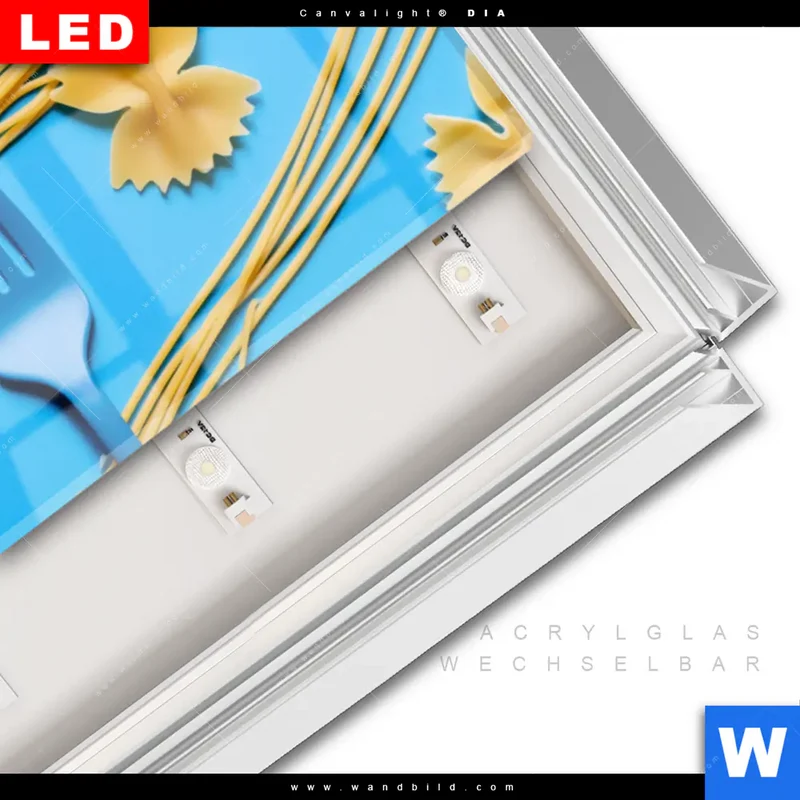Leuchtbild Acrylglas Canvalight® DIA | Pasta-Design - Moderne Küchenkunst | Panorama