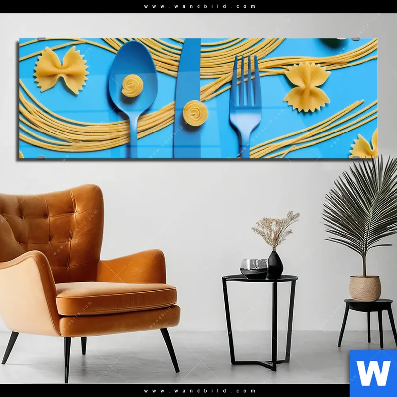 Acrylglasbild | Pasta-Design - Moderne Küchenkunst | Panorama