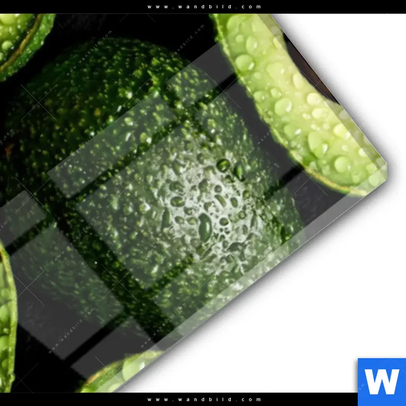 Acrylglasbild | Avocados mit Wassertropfen | Schmal