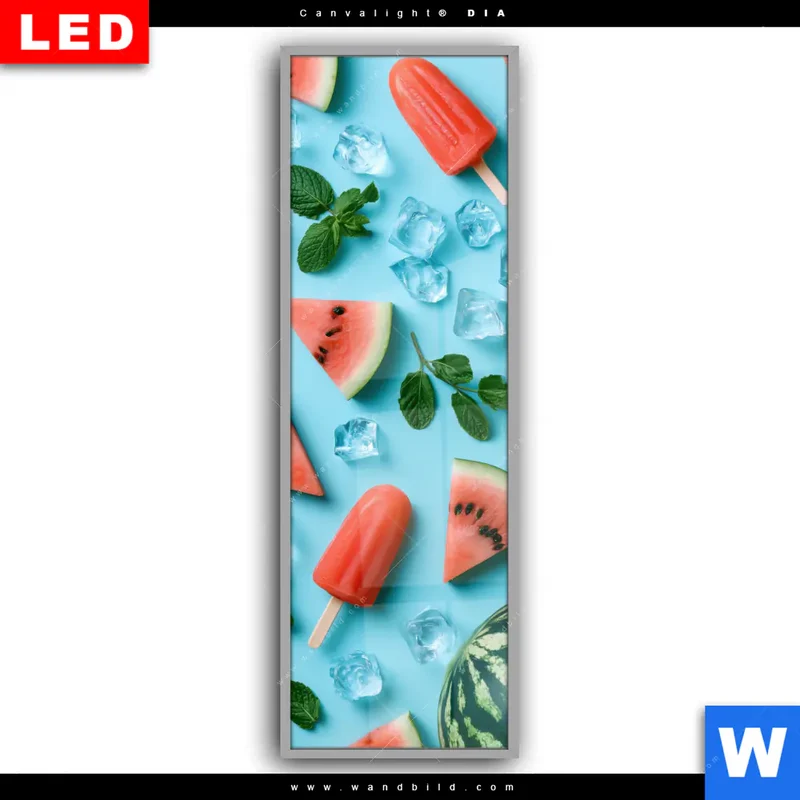 Leuchtbild Acrylglas Canvalight® DIA | Sommergenuss mit Wassermelone | Schmal