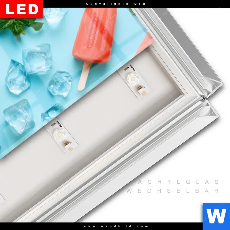 Leuchtbild Acrylglas Canvalight® DIA | Sommergenuss mit Wassermelone | Schmal