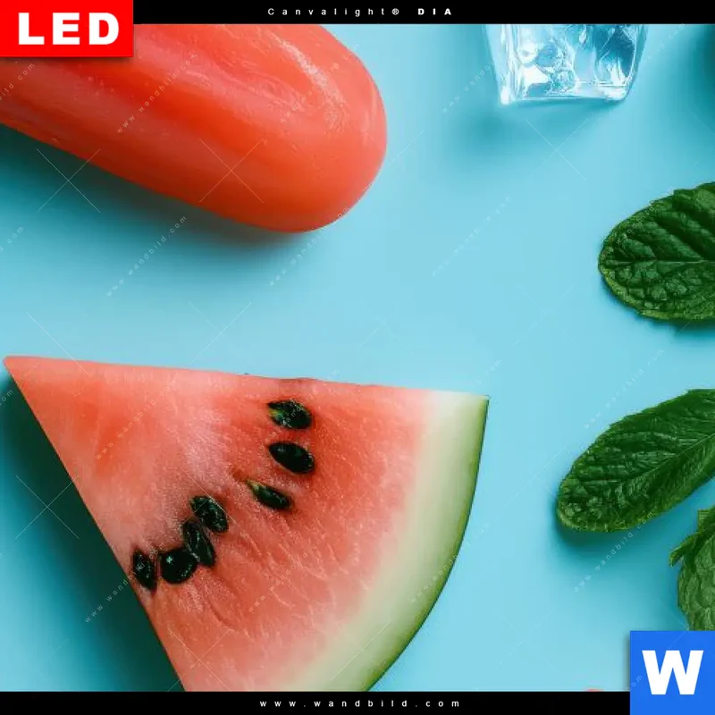 Leuchtbild Acrylglas Canvalight® DIA | Sommergenuss mit Wassermelone | Schmal