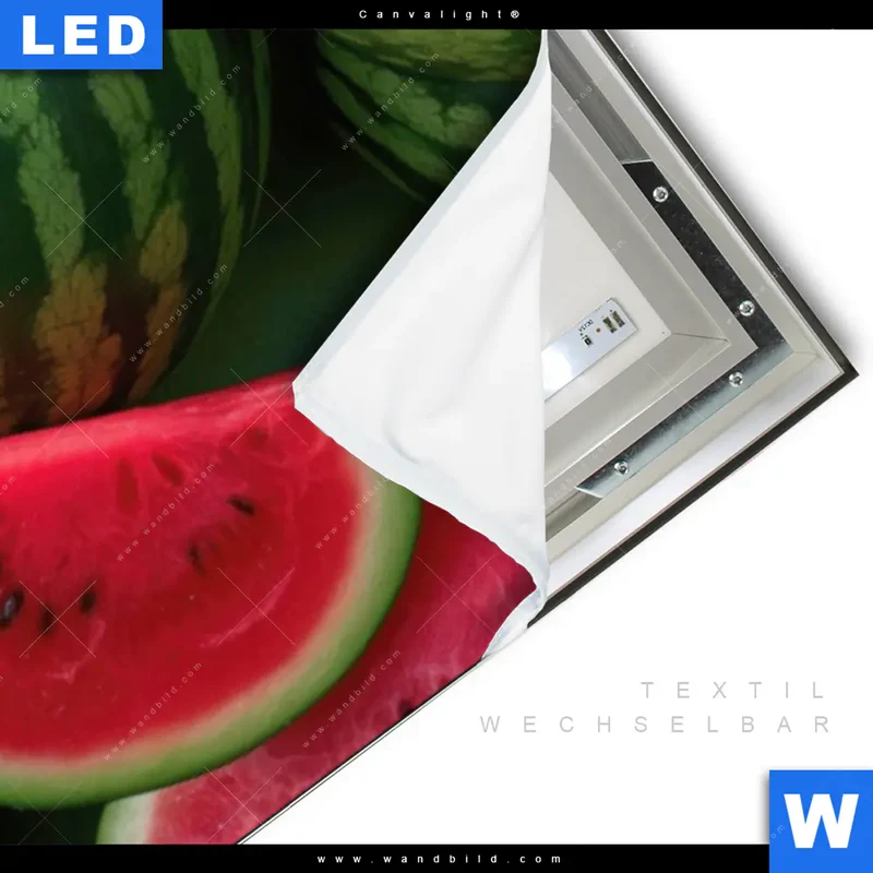 Canvalight® Leuchtbild | Wassermelonen - Rubinrote Verführung | Panorama
