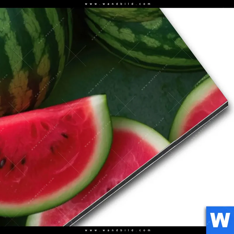 Alu-Dibond Bild | Wassermelonen - Rubinrote Verführung | Schmal