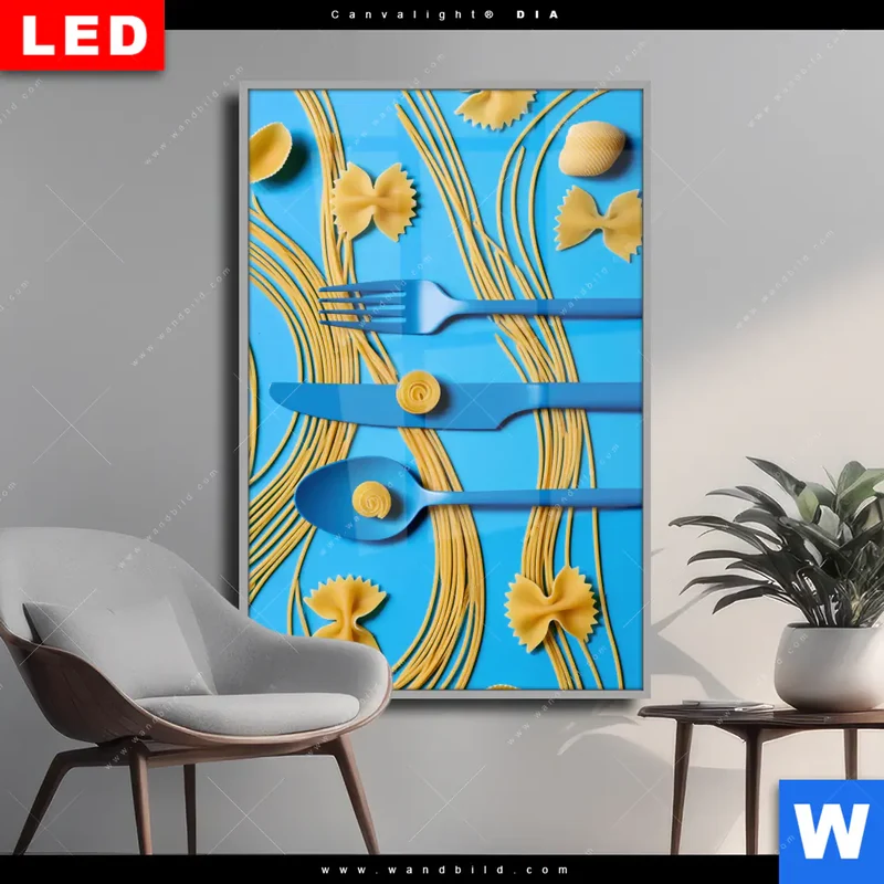 Wechselmotiv Acrylglas Canvalight® DIA | Pasta-Design - Moderne Küchenkunst | Hochformat