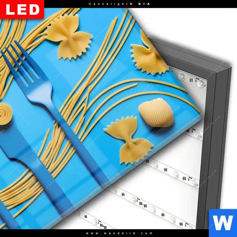 Wechselmotiv Acrylglas Canvalight® DIA | Pasta-Design - Moderne Küchenkunst | Hochformat