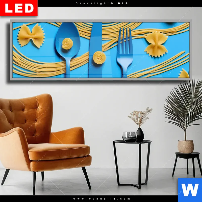 Wechselmotiv Acrylglas Canvalight® DIA | Pasta-Design - Moderne Küchenkunst | Panorama