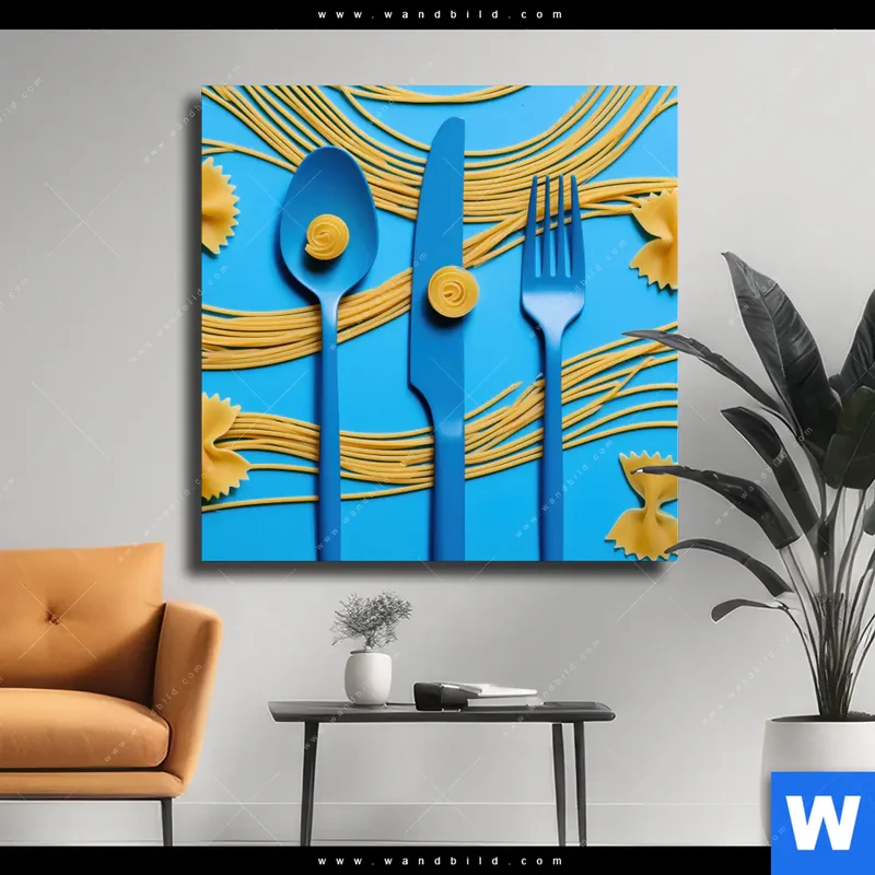 Leinwandbild | Pasta-Design - Moderne Küchenkunst | Quadrat