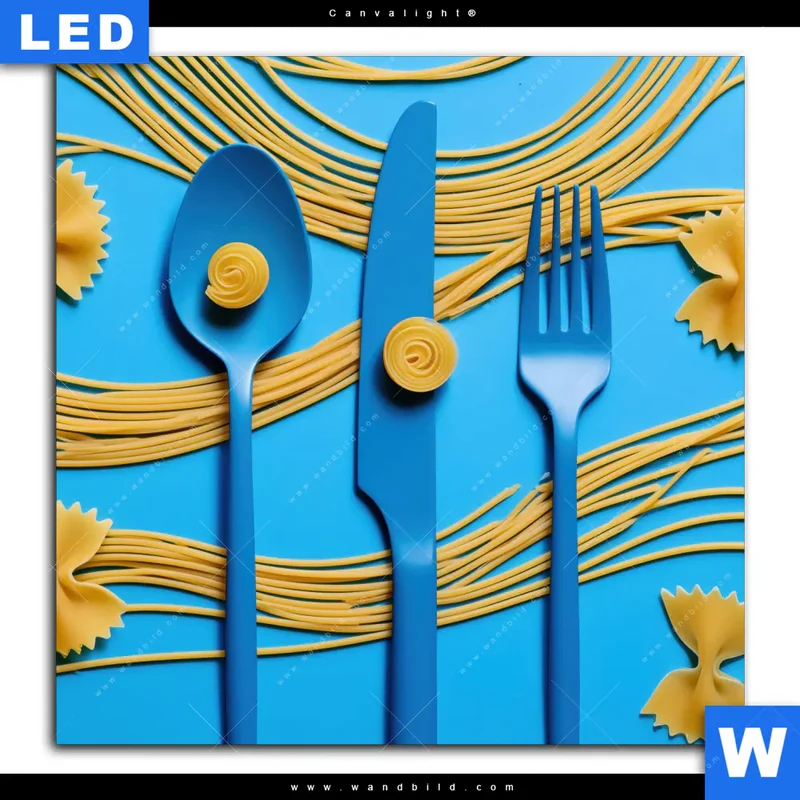 Canvalight® Leuchtbild | Pasta-Design - Moderne Küchenkunst | Quadrat
