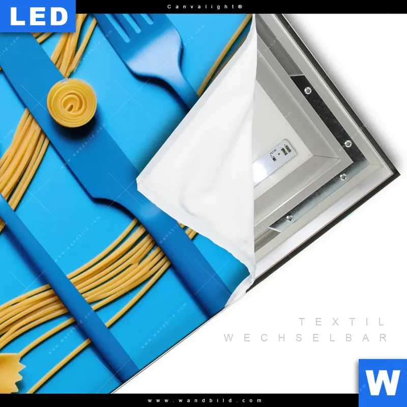 Canvalight® Leuchtbild | Pasta-Design - Moderne Küchenkunst | Quadrat