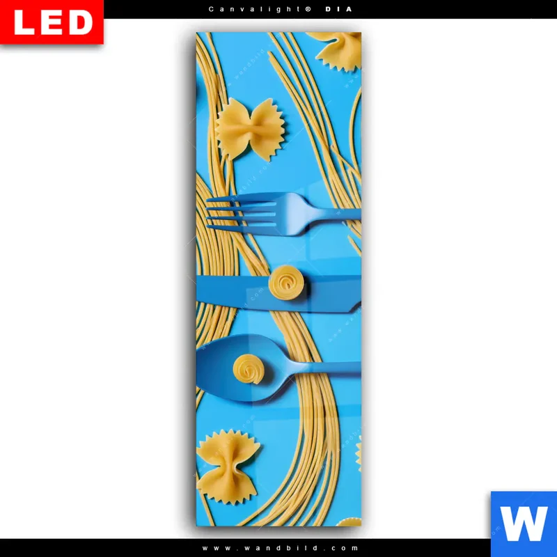 Wechselmotiv Acrylglas Canvalight® DIA | Pasta-Design - Moderne Küchenkunst | Schmal