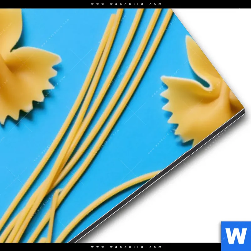 Alu-Dibond Bild | Pasta-Design - Moderne Küchenkunst | Schmal